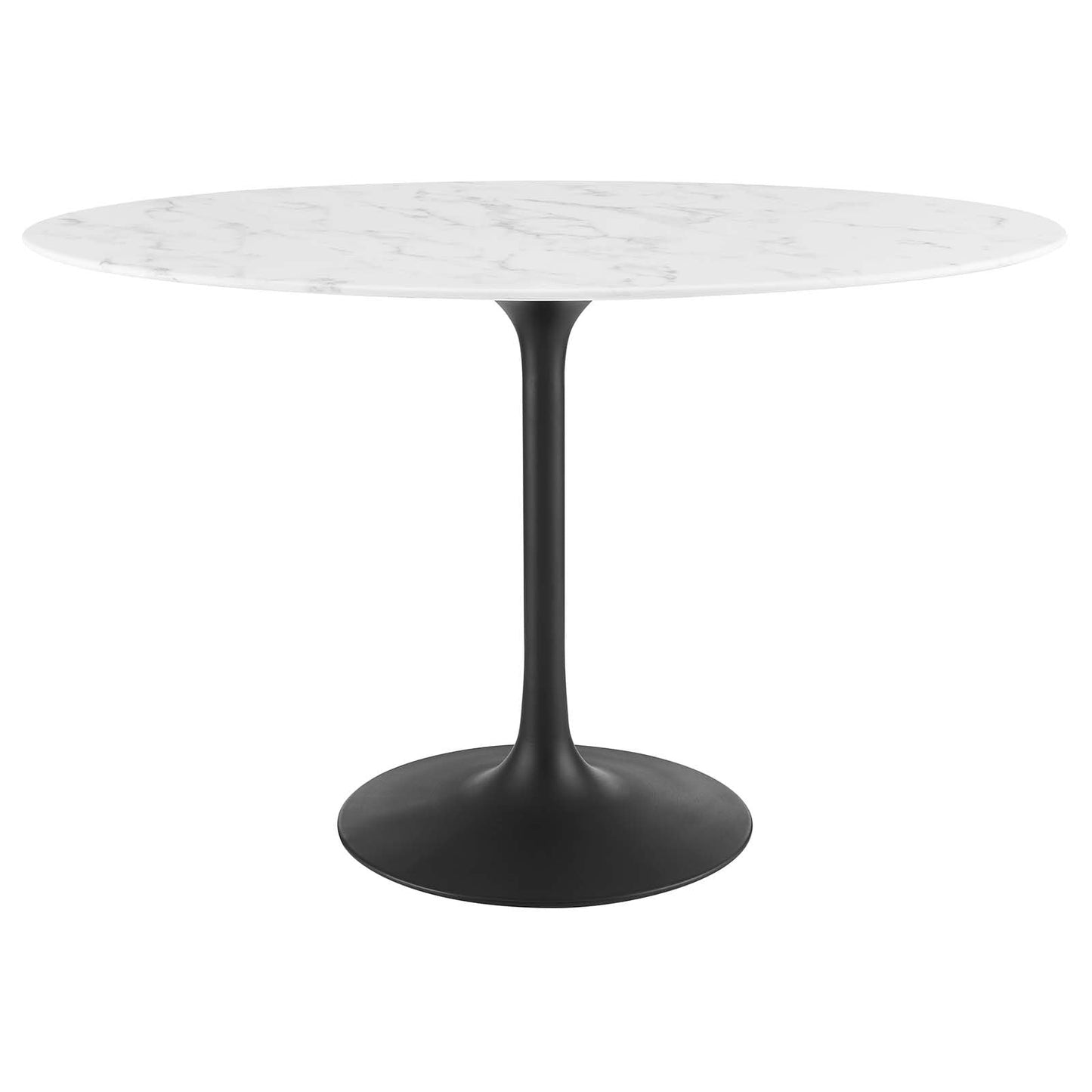 patio dining tables | CasaFoyer Lippa 48 Oval Artificial Marble Dining Table | Timeless Modern Design | Scratch Resistant Finish | Black White | casafoyer.myshopify.com