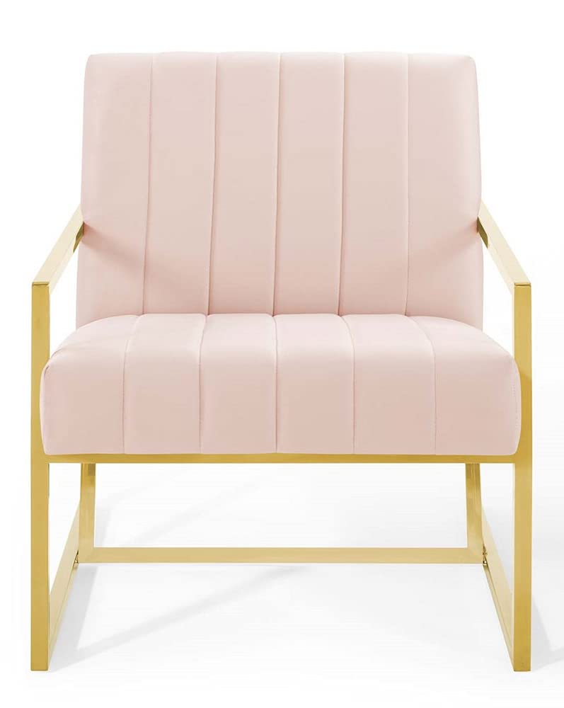 home office desk chairs | CasaFoyer Elevate your living room with the Inspire Channel Tufted Velvet Armchair | Pink. Sleek design with gold stainless steel frame. Comfortable foam padding & stain-resistant upholstery. No assembly required. Supports up to 441 lbs. | casafoyer.myshopify.com