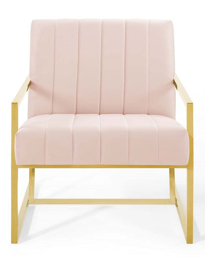 home office desk chairs | CasaFoyer Elevate your living room with the Inspire Channel Tufted Velvet Armchair | Pink. Sleek design with gold stainless steel frame. Comfortable foam padding & stain-resistant upholstery. No assembly required. Supports up to 441 lbs. | casafoyer.myshopify.com