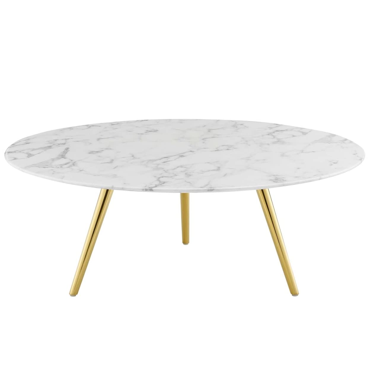 coffee tables | Ergode Lippa 40 Round Faux Marble Coffee Table | Gold White | Timeless Design | Scratch-Resistant | Perfect for Living Room, Lounge, Home Office | casafoyer.myshopify.com