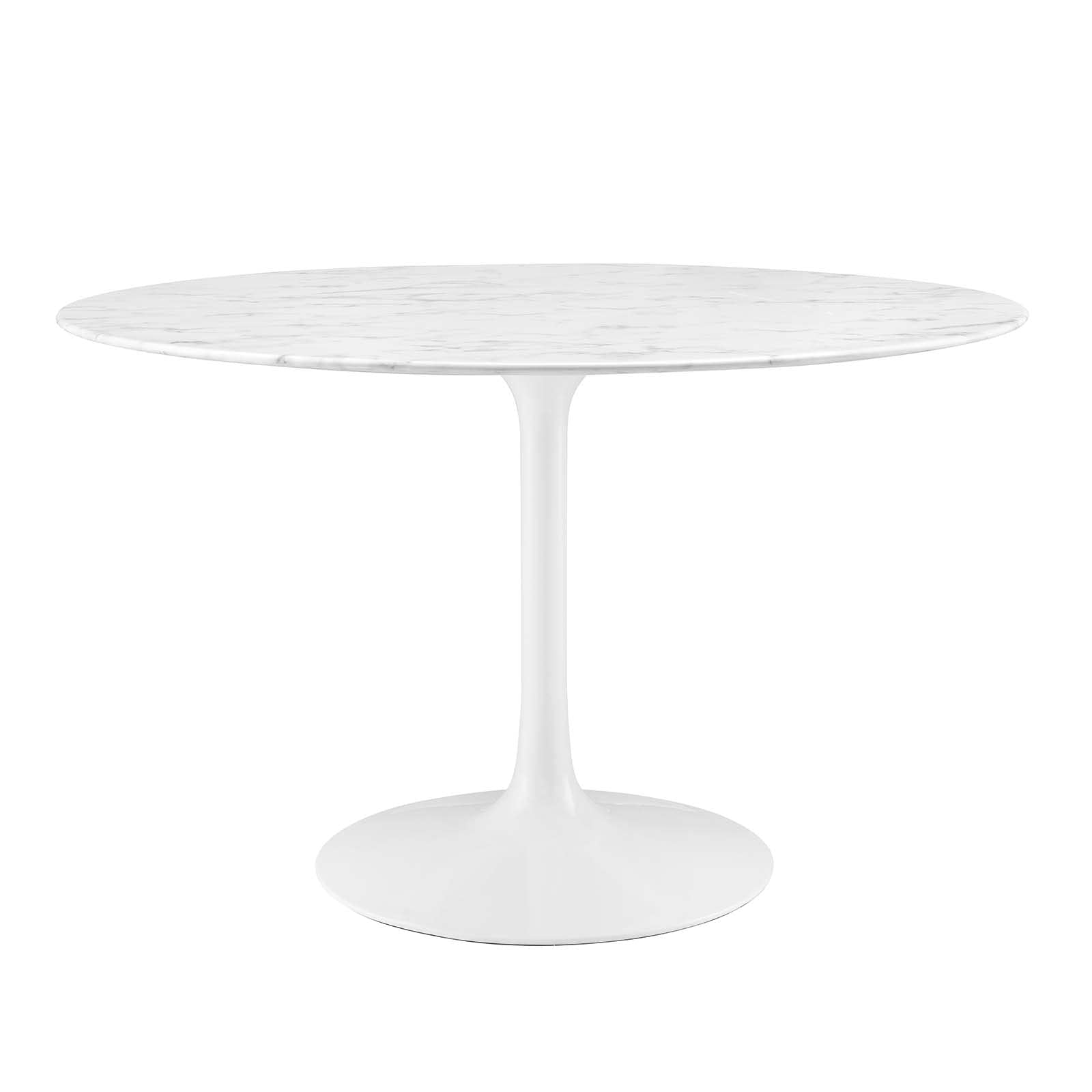 Dining Table | Lippa 47 Round Marble Dining Table | Timeless Modern Design | Scratch Resistant Finish | White | casafoyer.myshopify.com