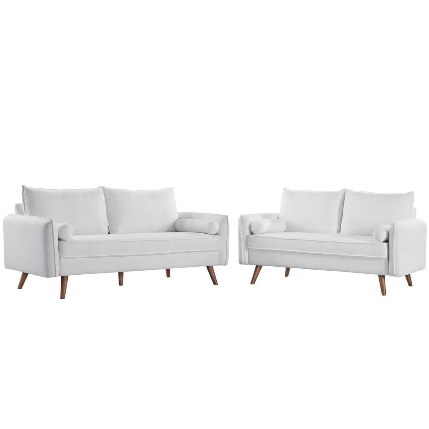 kitchen and dining room sets | CasaFoyer Revive Sofa & Loveseat Set | Cozy & Stylish | Bolster Pillows | Easy to Unpack | Cherished Lounge Area | White | casafoyer.myshopify.com