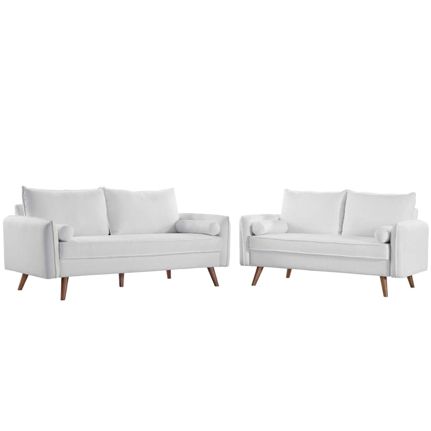 kitchen and dining room sets | CasaFoyer Revive Sofa & Loveseat Set | Cozy & Stylish | Bolster Pillows | Easy to Unpack | Cherished Lounge Area | White | casafoyer.myshopify.com