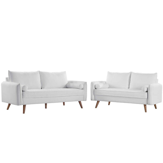 kitchen and dining room sets | CasaFoyer Revive Sofa & Loveseat Set | Cozy & Stylish | Bolster Pillows | Easy to Unpack | Cherished Lounge Area | White | casafoyer.myshopify.com