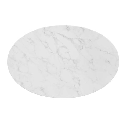 patio dining tables | CasaFoyer Tupelo 42 Oval Artificial Marble Dining Table | Elegant Design | Gold Metal Base | Easy to Clean | Non-Marking Ring | Assembly Required | casafoyer.myshopify.com