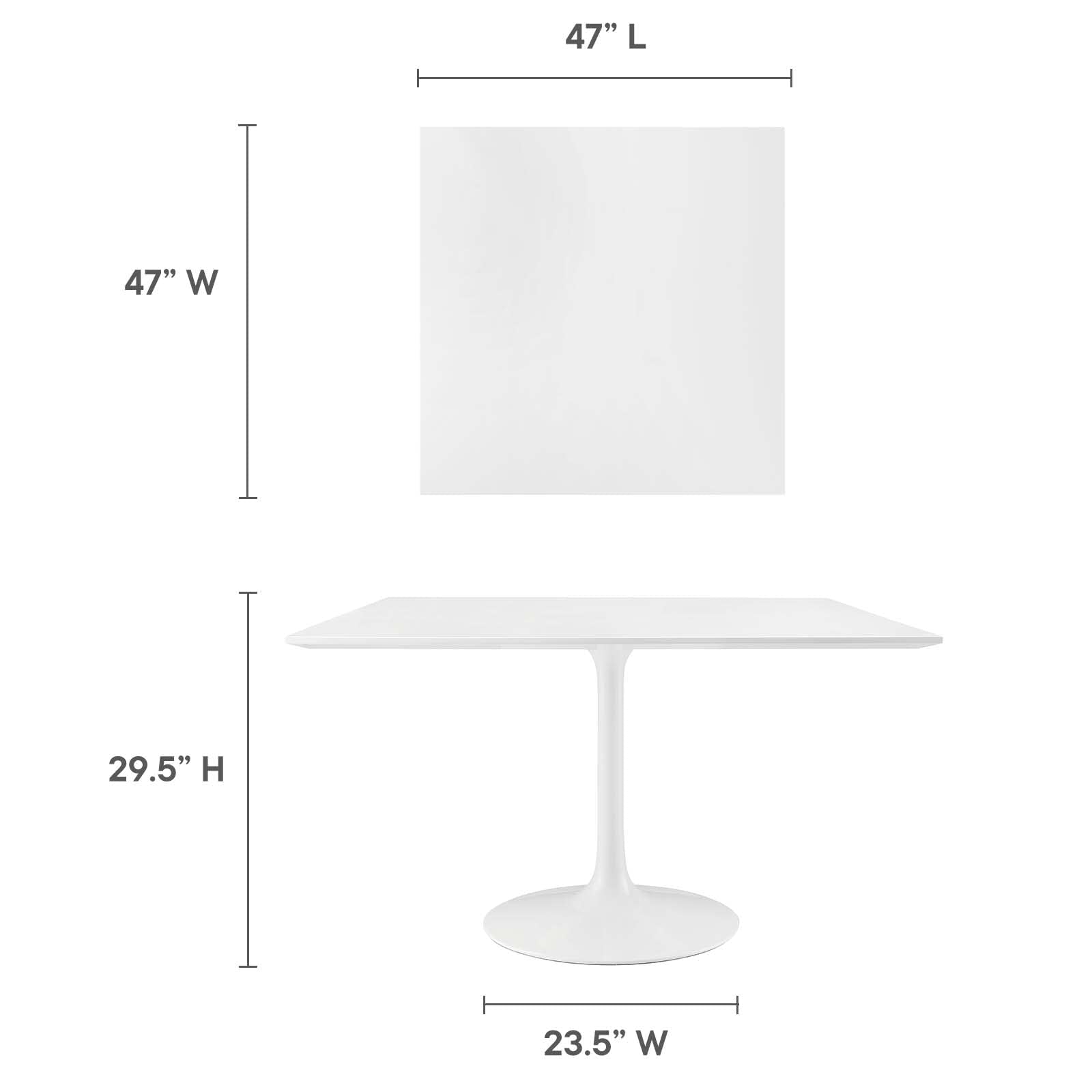Dining Table | Lippa 47 Square Dining Table | Timeless Modern Design | White Top | Metal Tapered Base | Chip-Resistant Finish | casafoyer.myshopify.com