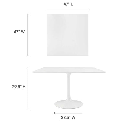 Dining Table | Lippa 47 Square Dining Table | Timeless Modern Design | White Top | Metal Tapered Base | Chip-Resistant Finish | casafoyer.myshopify.com