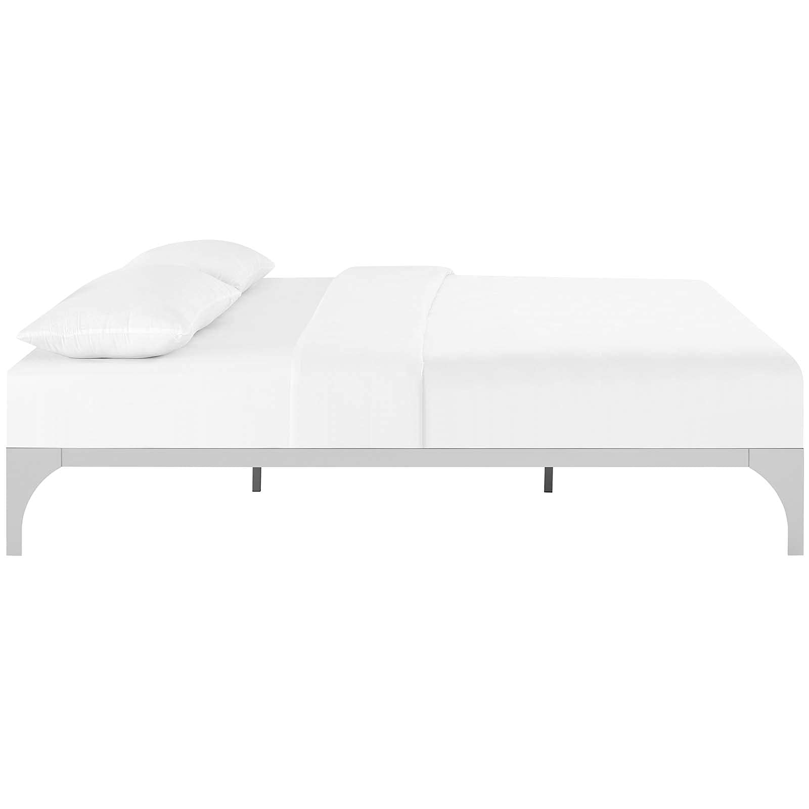 bed frames | CasaFoyer Ollie Bed Frame | Slatted Wood Support System | Steel Frame | No Boxspring Needed | Compatible with Memory Foam, Spring, Latex, Hybrid Mattresses | Non-Marking Foot Caps | 1300 lbs Weight Capacity | Full Size | Silver | casafoyer.myshopify.com