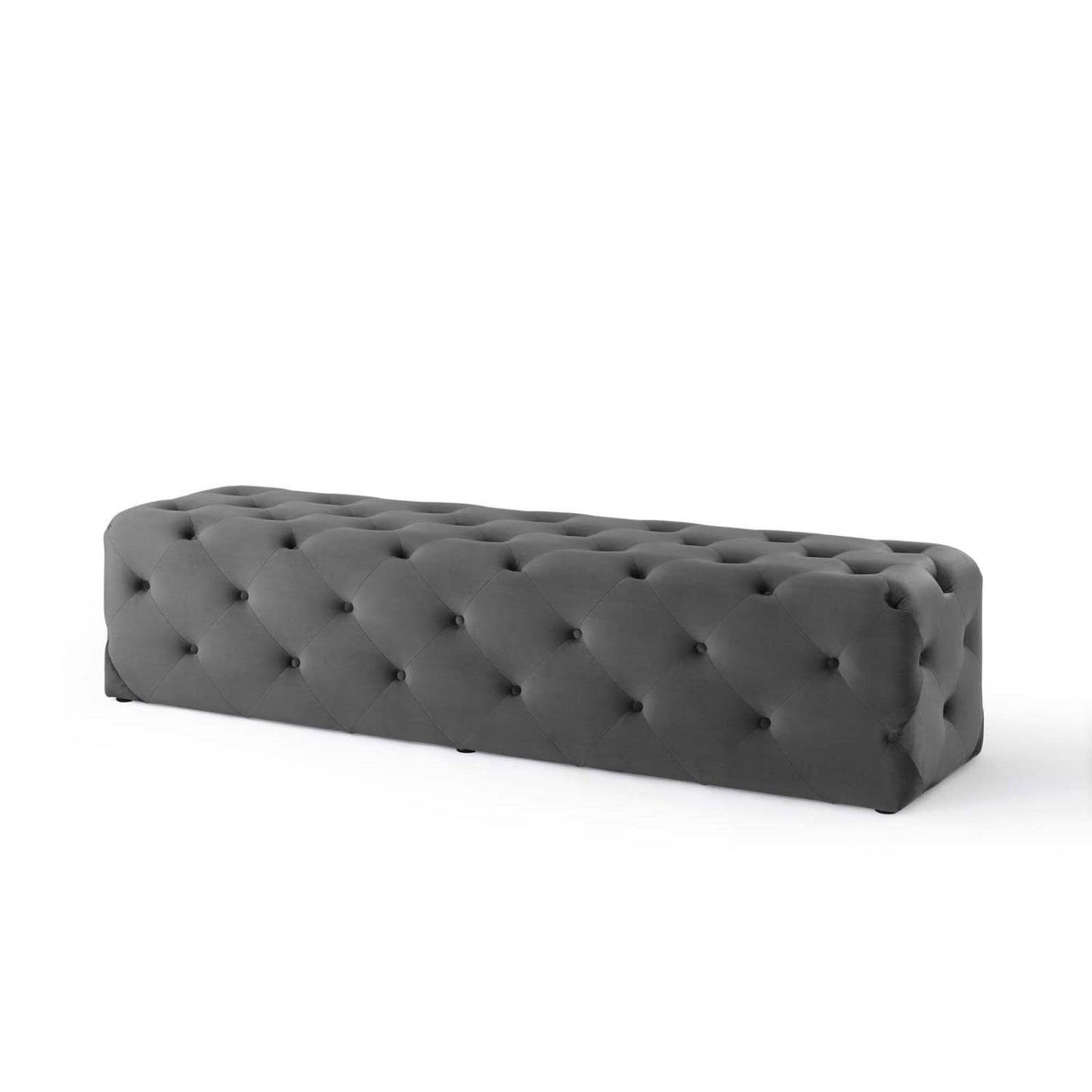 ottomans | CasaFoyer Amour 72 Tufted Button Entryway Bench | Stain-Resistant Velvet | Comfortable Seating | Stylish & Sturdy | Supports 550 lbs | Gray | casafoyer.myshopify.com