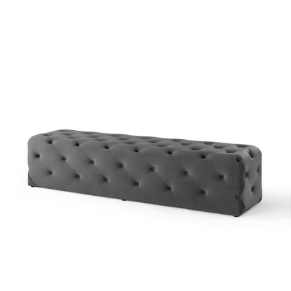 ottomans | CasaFoyer Amour 72 Tufted Button Entryway Bench | Stain-Resistant Velvet | Comfortable Seating | Stylish & Sturdy | Supports 550 lbs | Gray | casafoyer.myshopify.com
