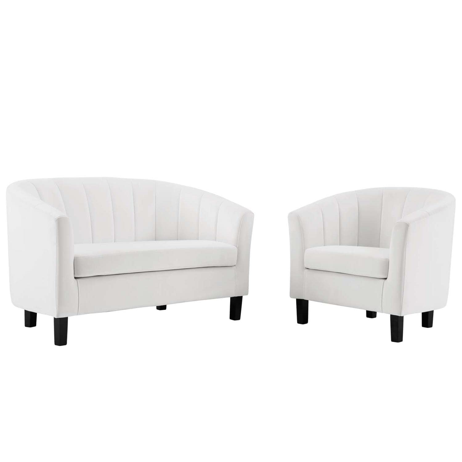 kitchen and dining room sets | CasaFoyer Prospect Performance Velvet Loveseat & Armchair Set | Luxurious Design | Stain-Resistant Fabric | Comfortable Padding | White | casafoyer.myshopify.com