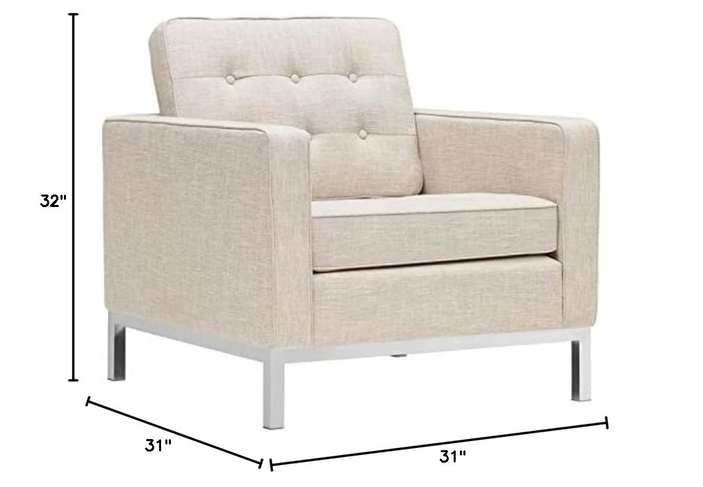 home office desk chairs | CasaFoyer Loft Armchair | Mid-Century Modern | Stainless Steel Frame | Tufted Back & Seat | Symbol of Progress & Comfort | Preferred by Fortune 500 Companies | casafoyer.myshopify.com