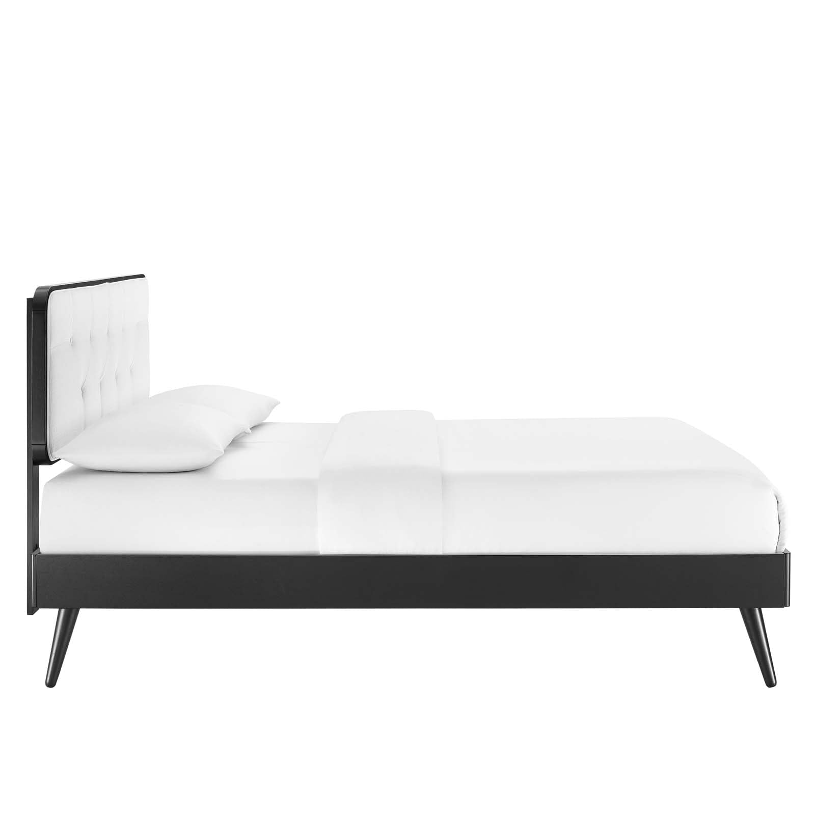 adjustable bed bases | CasaFoyer Bridgette Tufted Wood Full Platform Bed | Retro Charm | Organic Aesthetics | Durable Construction | No Box Spring Needed | Black White | casafoyer.myshopify.com