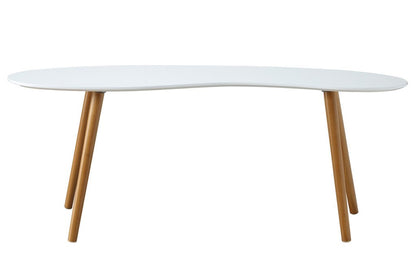 TABLE | Ergode Oslo Bean Shaped Coffee Table | Sleek Glossy Finish | Mid-Century Modern Legs | Ample Surface Area | Sturdy MDF Construction | casafoyer.myshopify.com