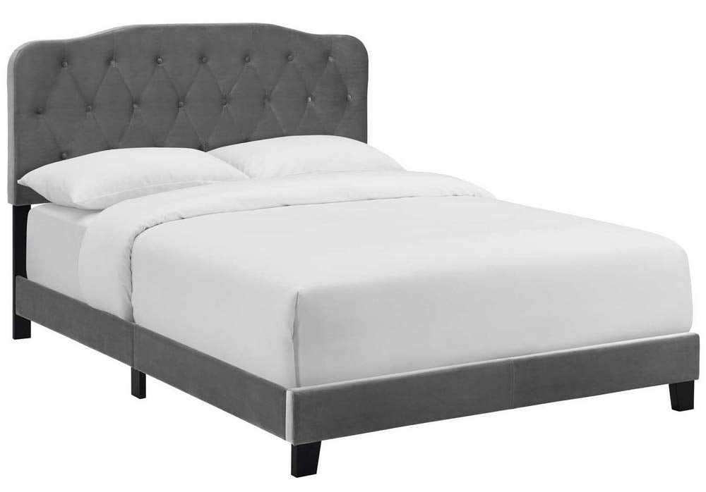 adjustable bed bases | CasaFoyer Amelia King Bed | Luxurious Velvet Upholstery | Stain-Resistant | Button-Tufted Headboard | Durable Construction | Non-Marking Wood Legs | Accommodates Various Mattresses | Elegant & Opulent | 800 lbs. Weight Capacity | Gray | casafoyer.myshopify.com