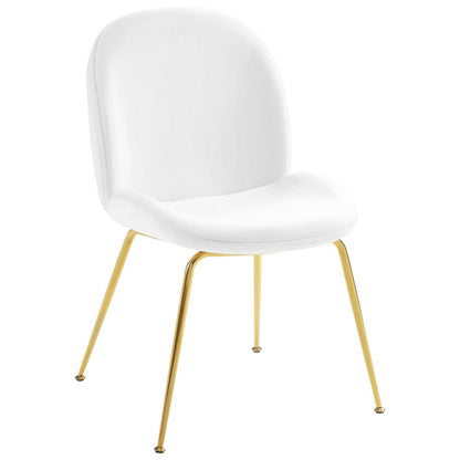 Dining Table | Scoop Gold Stainless Steel Leg Dining Chair | Vintage Glamour | Stain-Resistant Velvet Upholstery | Comfortable Foam Padding | Non-Marking Foot Caps | casafoyer.myshopify.com