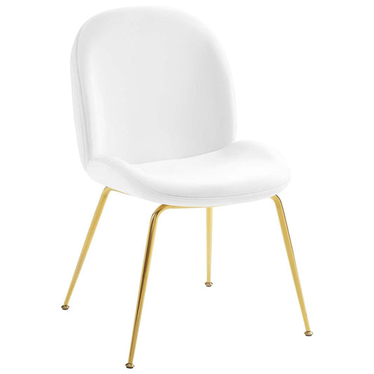 Dining Table | Scoop Gold Stainless Steel Leg Dining Chair | Vintage Glamour | Stain-Resistant Velvet Upholstery | Comfortable Foam Padding | Non-Marking Foot Caps | casafoyer.myshopify.com