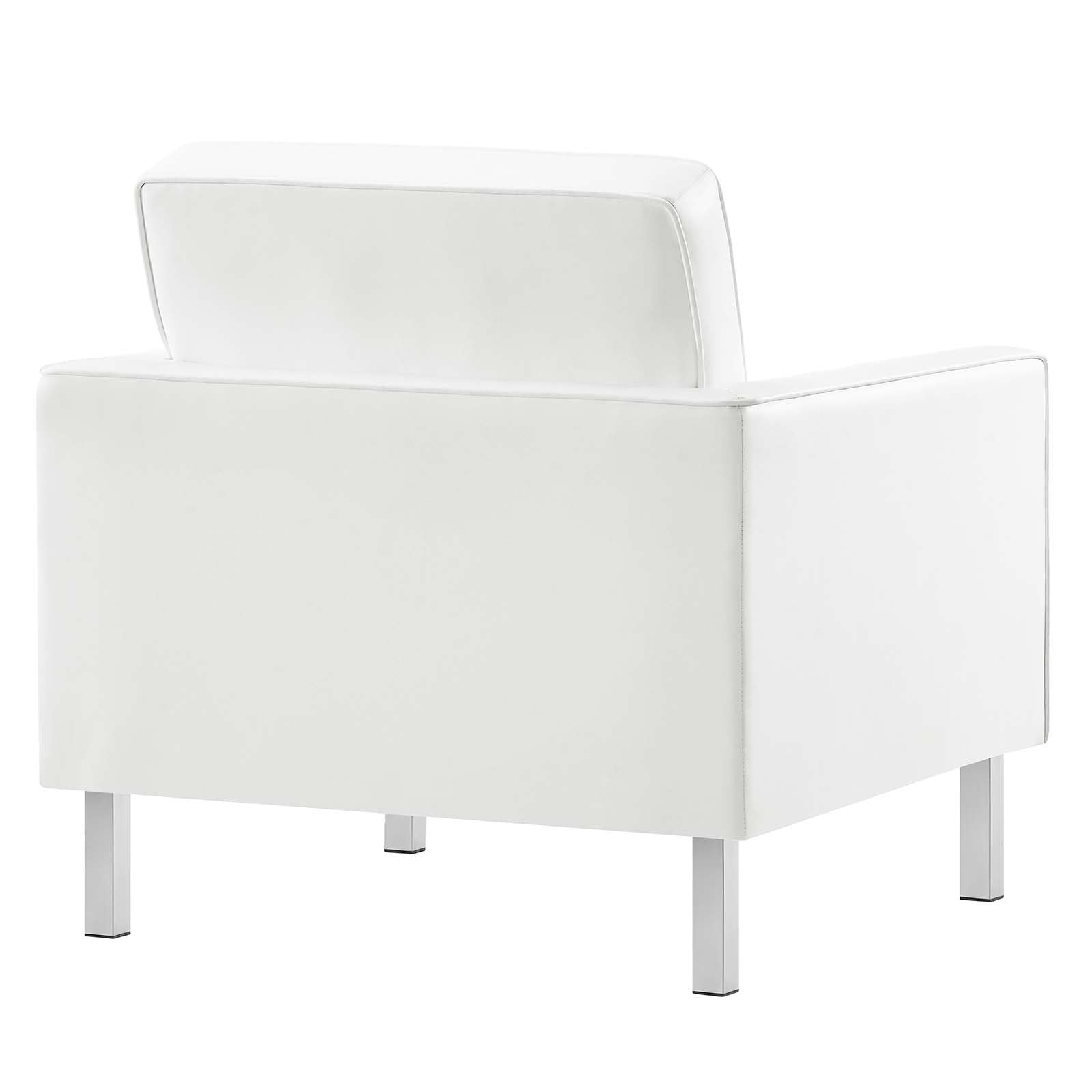 kitchen and dining room sets | CasaFoyer Loft Tufted Faux Leather Accent Armchair Set of 2 | Modern Design | Button Tufting | Stainless Steel Frame | Silver Legs | 300 lb Weight Capacity | casafoyer.myshopify.com