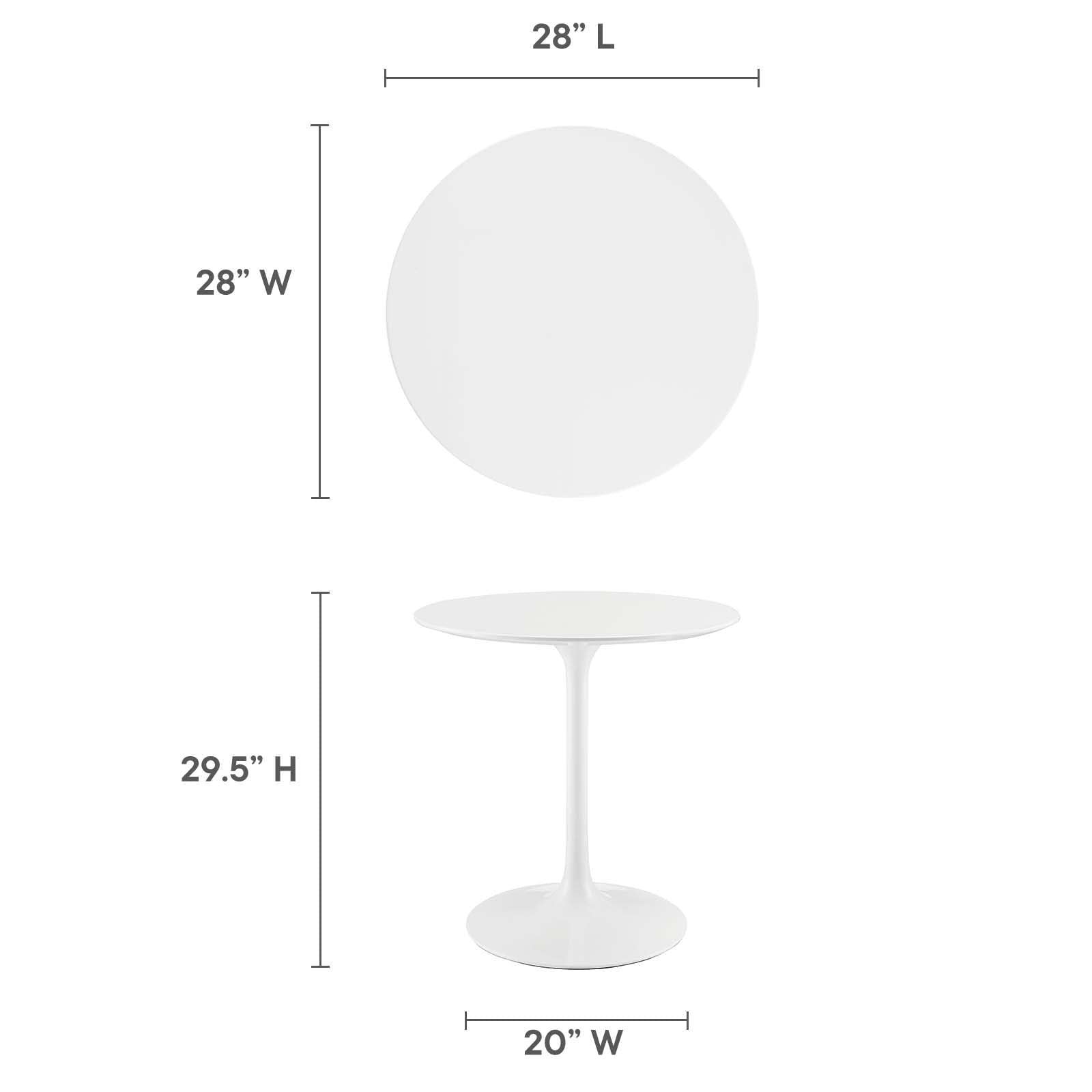 Dining Table | Lippa 28 Round Dining Table | Iconic Modern Design | White Top | Metal Base | Chip-Resistant Finish | casafoyer.myshopify.com