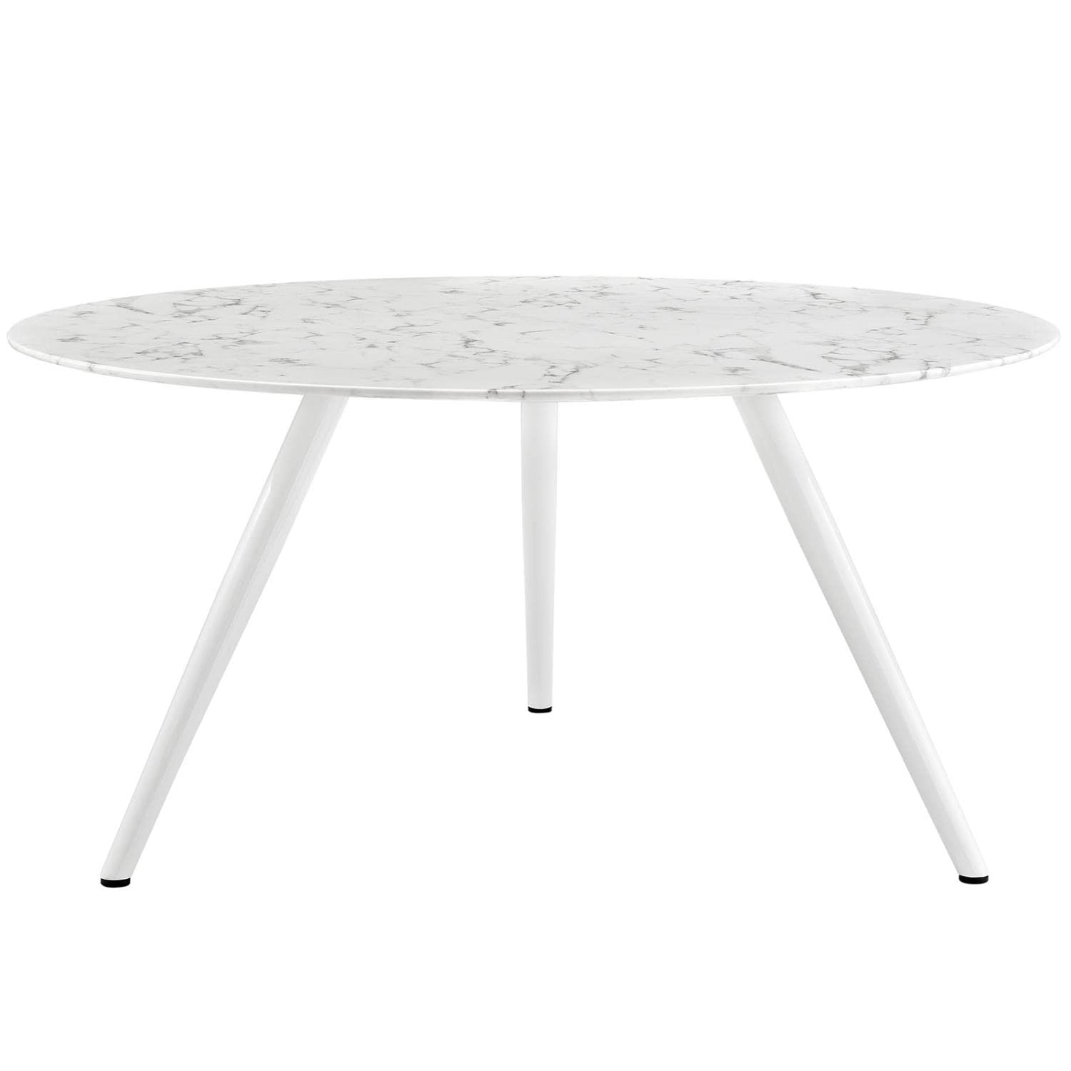 patio dining tables | CasaFoyer Lippa 60 Round Marble Dining Table | Timeless Modern Design | Scratch-Resistant Top | Lacquered Metal Legs | White | casafoyer.myshopify.com