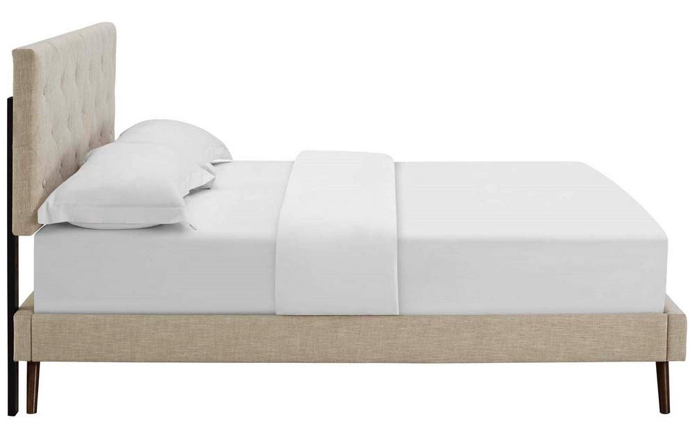 adjustable bed bases | CasaFoyer Tarah Platform Bed | Solid Wood Frame | Polyester Upholstery | Tapered Legs | Sturdy Slats | No Box Spring Needed | Modern Bedroom Furniture | casafoyer.myshopify.com