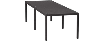 Dining Table | Convene Outdoor Sectional | 114 Dining Table - Durable Rattan Weave | Powder-Coated Aluminum Frame | Perfect for Patio, Backyard, Poolside | casafoyer.myshopify.com