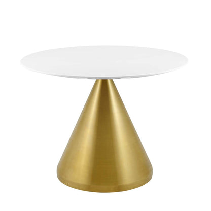 patio dining tables | CasaFoyer Tupelo 40 Dining Table | Modern Style | Mid-Century Charm | Polished Gold Metal Base | Easy to Clean | Non-Marking Ring | Assembly Required | casafoyer.myshopify.com