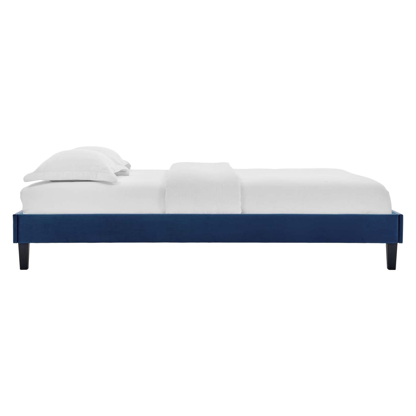 Bed | CasaFoyer Reign Performance Velvet King Platform Bed Frame | Elegant, Durable, Versatile | No Box Spring Needed | Navy | 800 lbs Weight Capacity | casafoyer.myshopify.com