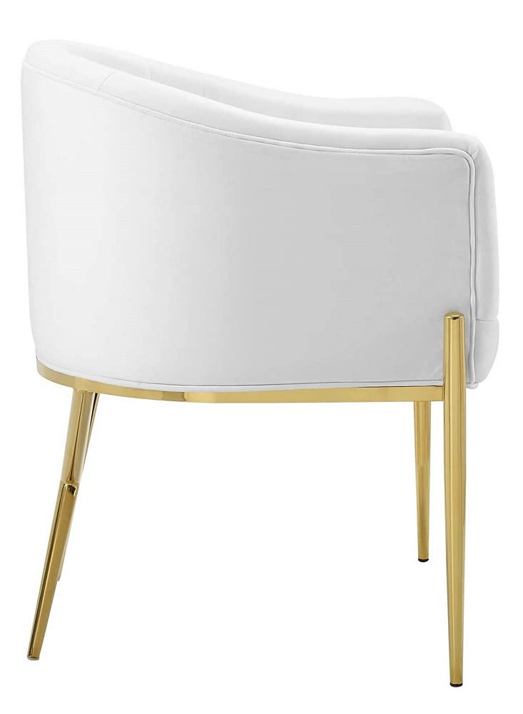 home office desk chairs | CasaFoyer Savour Tufted Performance Velvet Accent Dining Armchair | Elegant & Sophisticated | Stain-Resistant | Comfortable Seating | Chrome Gold Frame | 300 lbs Weight Capacity | casafoyer.myshopify.com