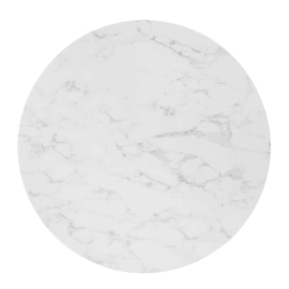 patio dining tables | CasaFoyer Zinque 36 Artificial Marble Dining Table | Stylish Modern Design | Easy to Clean | Black & Gold Tapered Base | Non-Marking Ring | Assembly Required | casafoyer.myshopify.com
