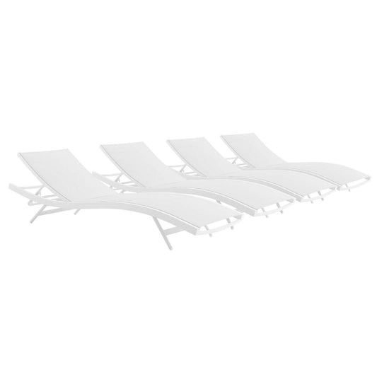 home office desk chairs | CasaFoyer Glimpse Outdoor Patio Chaise Lounge Chair Set of 4 | Comfortable & Stylish | Breathable Mesh Seat | Adjustable Recline | Durable Aluminum Frame | Non-Marking Foot Caps | Modern Design | 331 lbs Weight Capacity | casafoyer.myshopify.com