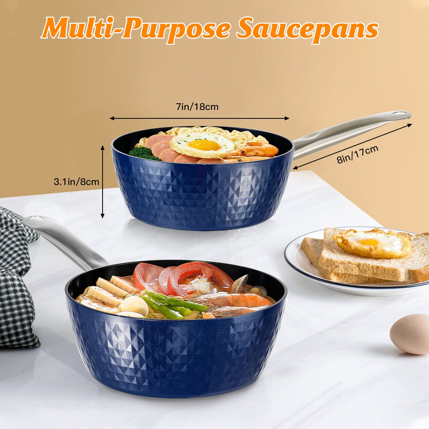 Cookware | CasaFoyer 18cm Induction Saucepan with Lid - 1.5L Non-Stick Milk Pan | casafoyer.myshopify.com