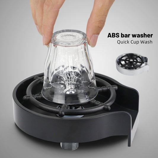 Kitchen Tools | CasaFoyer Bar Counter Quick Cup Washer Sink | High-pressure Spray Automatic Faucet | Coffee Pitcher Wash Cup | Black | casafoyer.myshopify.com