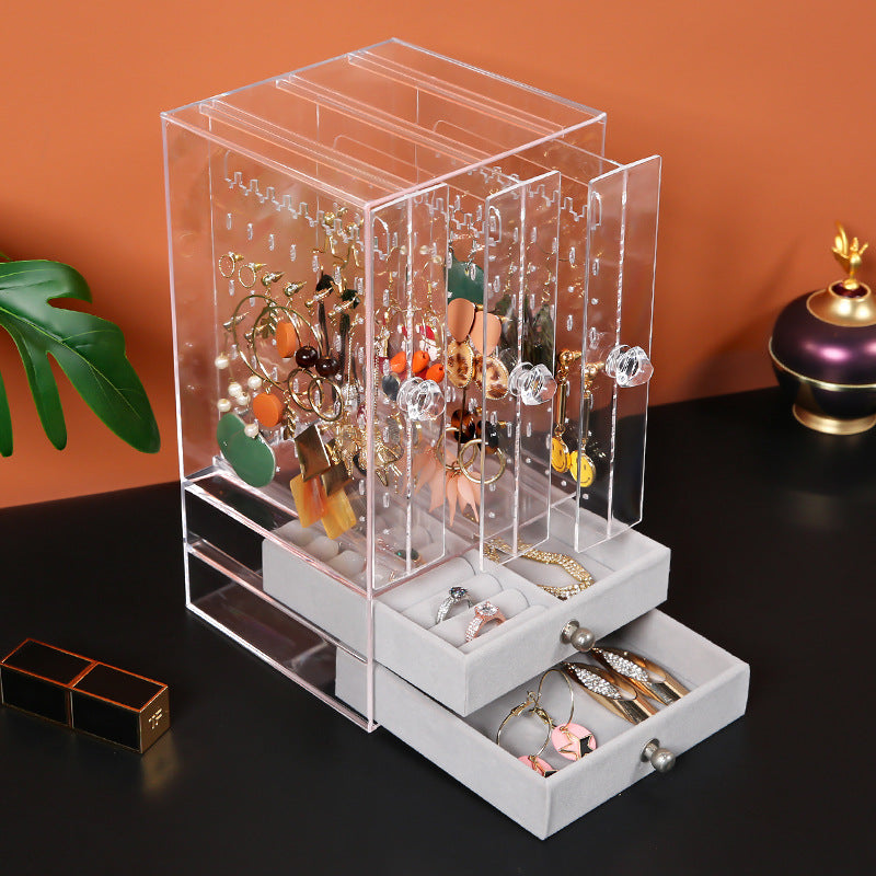 Jewelry Storage | CasaFoyer Acrylic Transparent Jewelry & cosmetic Storage Box with Drawers | casafoyer.myshopify.com