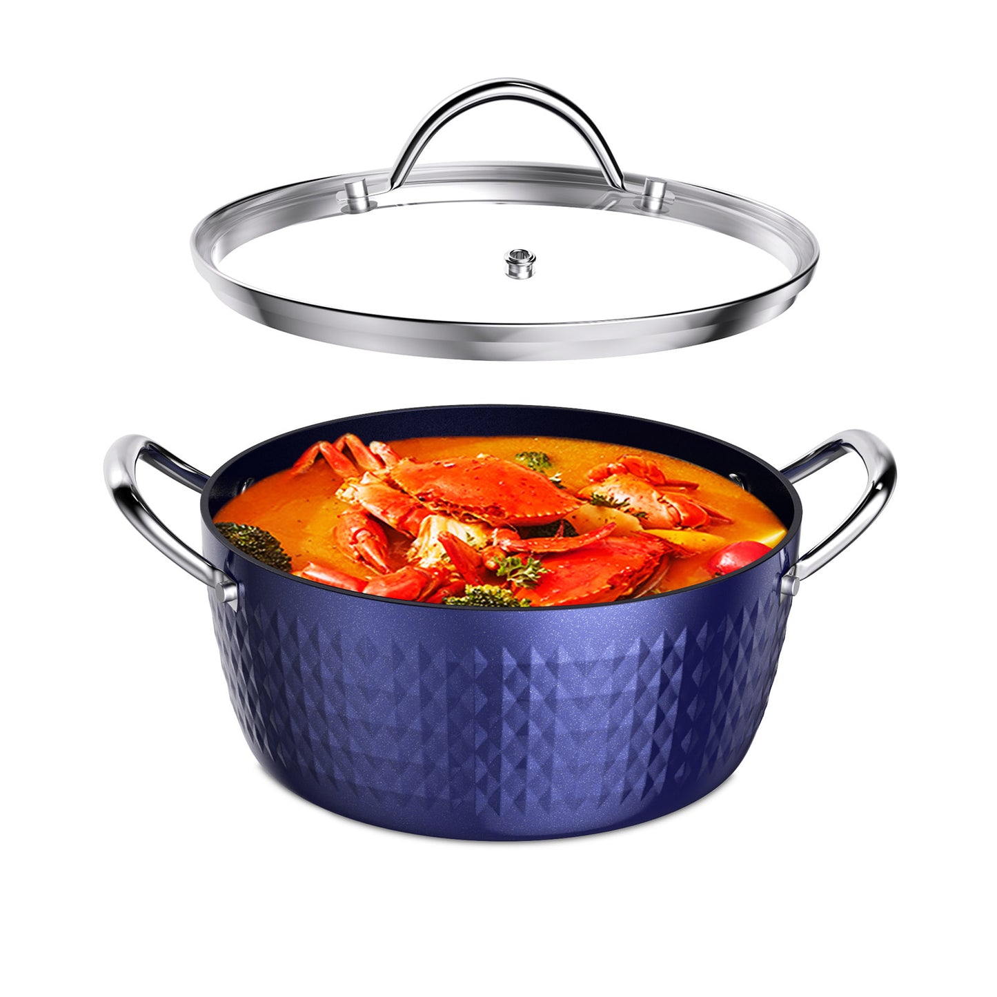 Cookware | CasaFoyer 24cm Induction Casserole Dish with Lid - 2.2L Non-Stick Stock Pot | casafoyer.myshopify.com