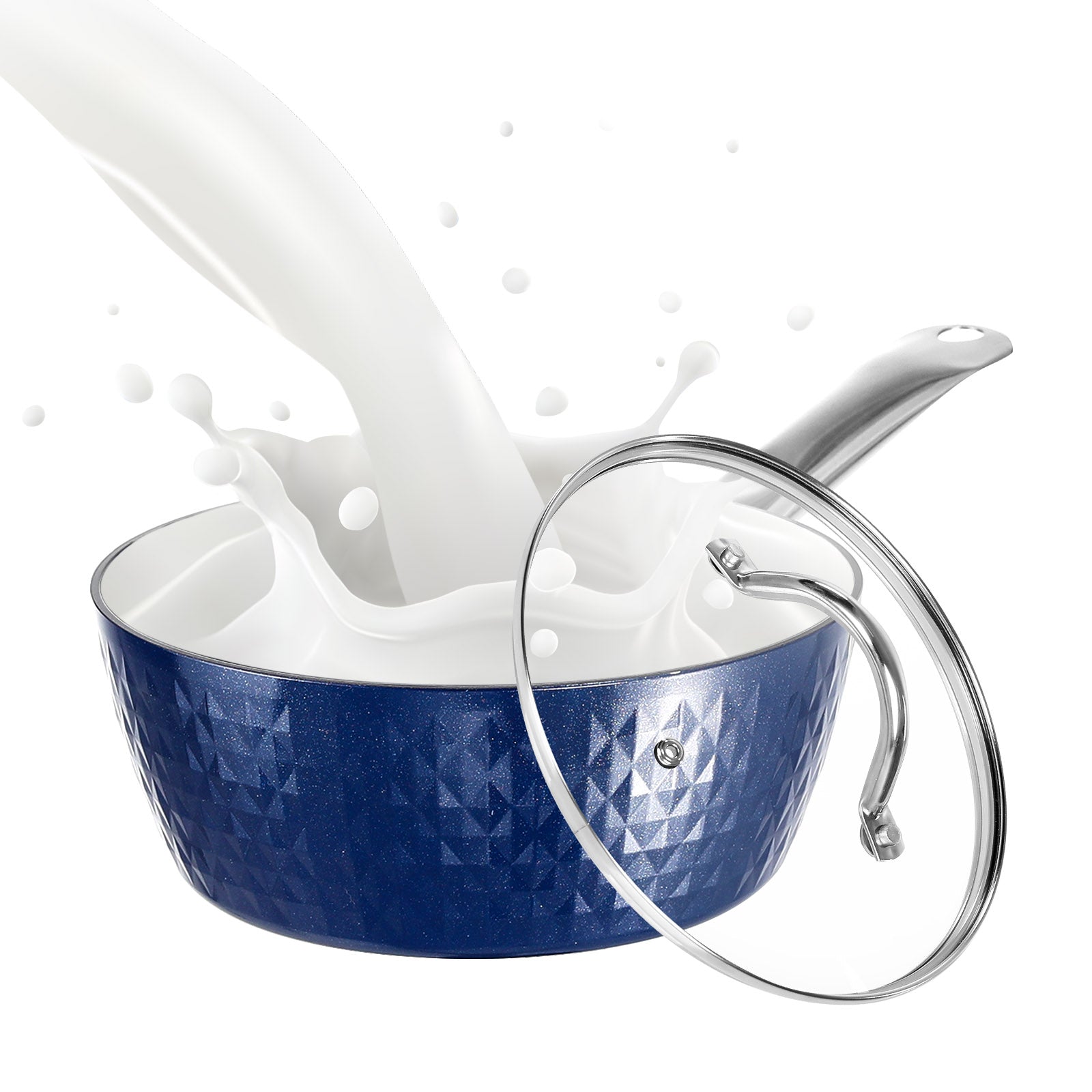 Cookware | CasaFoyer 18cm Induction Saucepan with Lid - 1.5L Non-Stick Milk Pan | casafoyer.myshopify.com