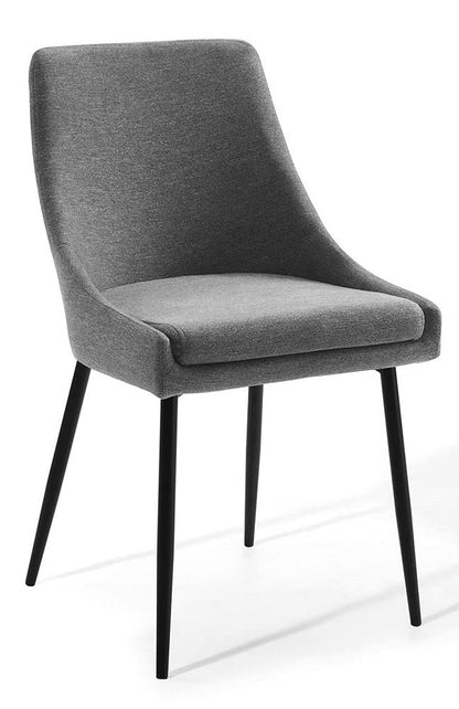 home office desk chairs | CasaFoyer Viscount Fabric Upholstered Dining Chair | Elegant Design | Soft Polyester Upholstery | Stable Matte Black Legs | Set of 2 | casafoyer.myshopify.com