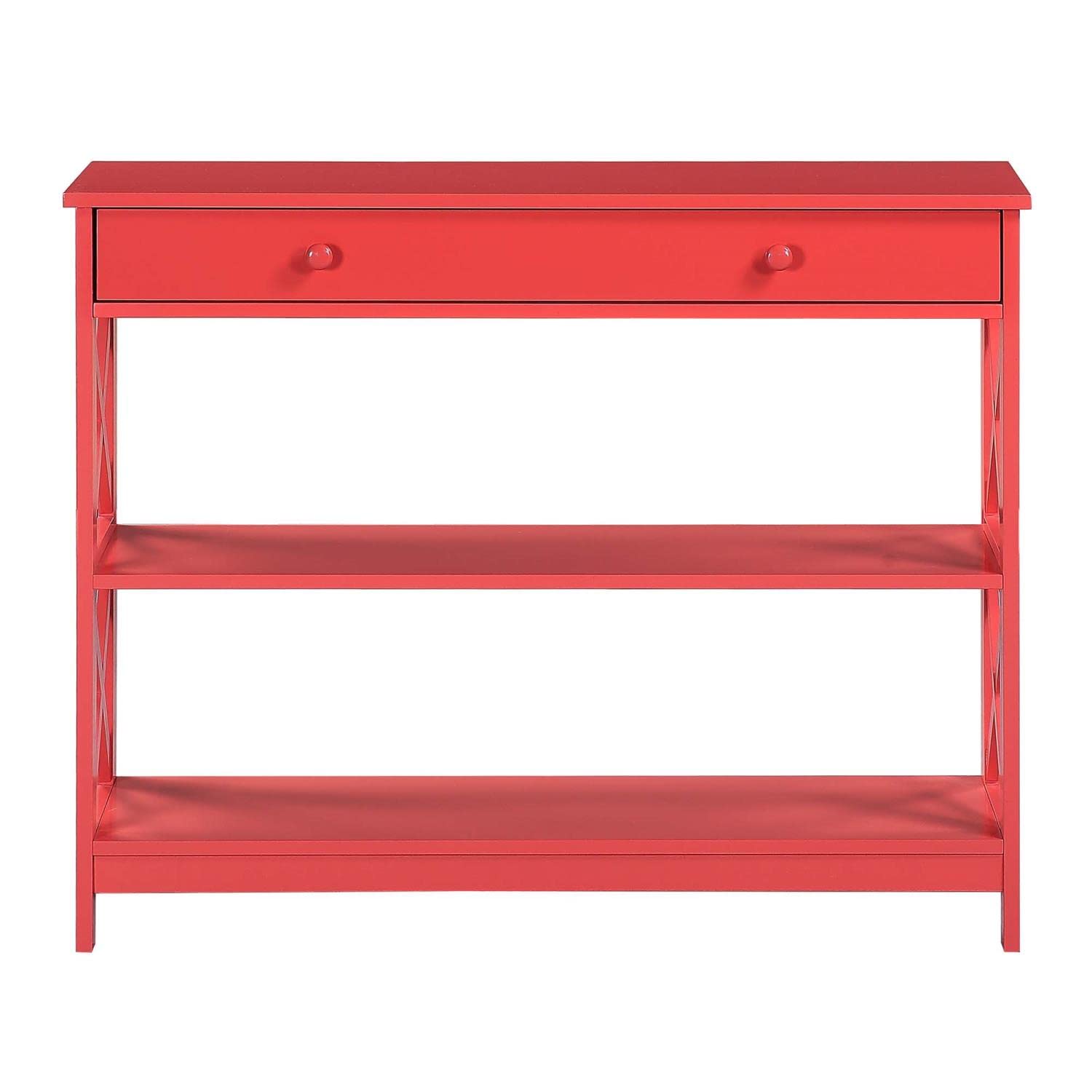 TABLE | Oxford 1 Drawer Console Table with Shelves | Ample Storage | Modern X Pattern Design | Durable Construction | Versatile & Complements Any Decor | casafoyer.myshopify.com