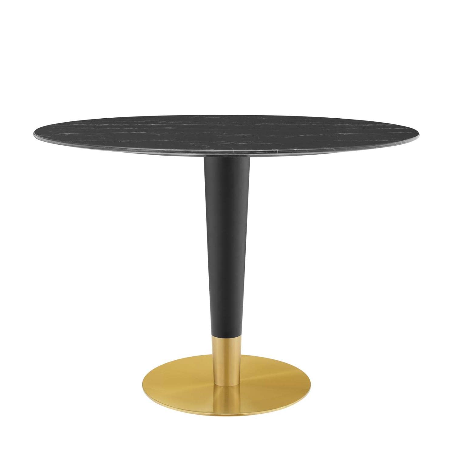 patio dining tables | CasaFoyer Zinque 42 Oval Artificial Marble Dining Table | Modern Mid-Century Design | Sturdy Black & Gold Base | Easy to Clean | Non-Marking Ring | Assembly Required | casafoyer.myshopify.com