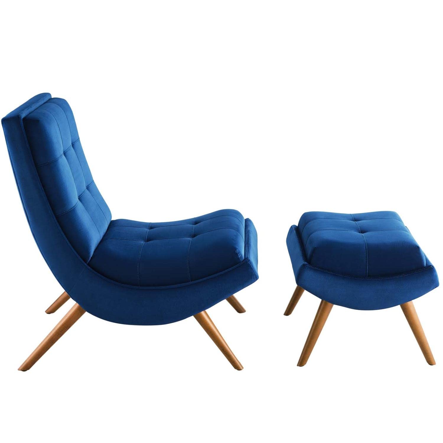 home office desk chairs | CasaFoyer Ramp Performance Velvet Lounge Chair & Ottoman Set | Pure Relaxation | Stain-Resistant Upholstery | Tufted Button Accents | Cherry Stained Wood Legs | Perfect for Living Rooms, Offices, Lounge Areas | casafoyer.myshopify.com