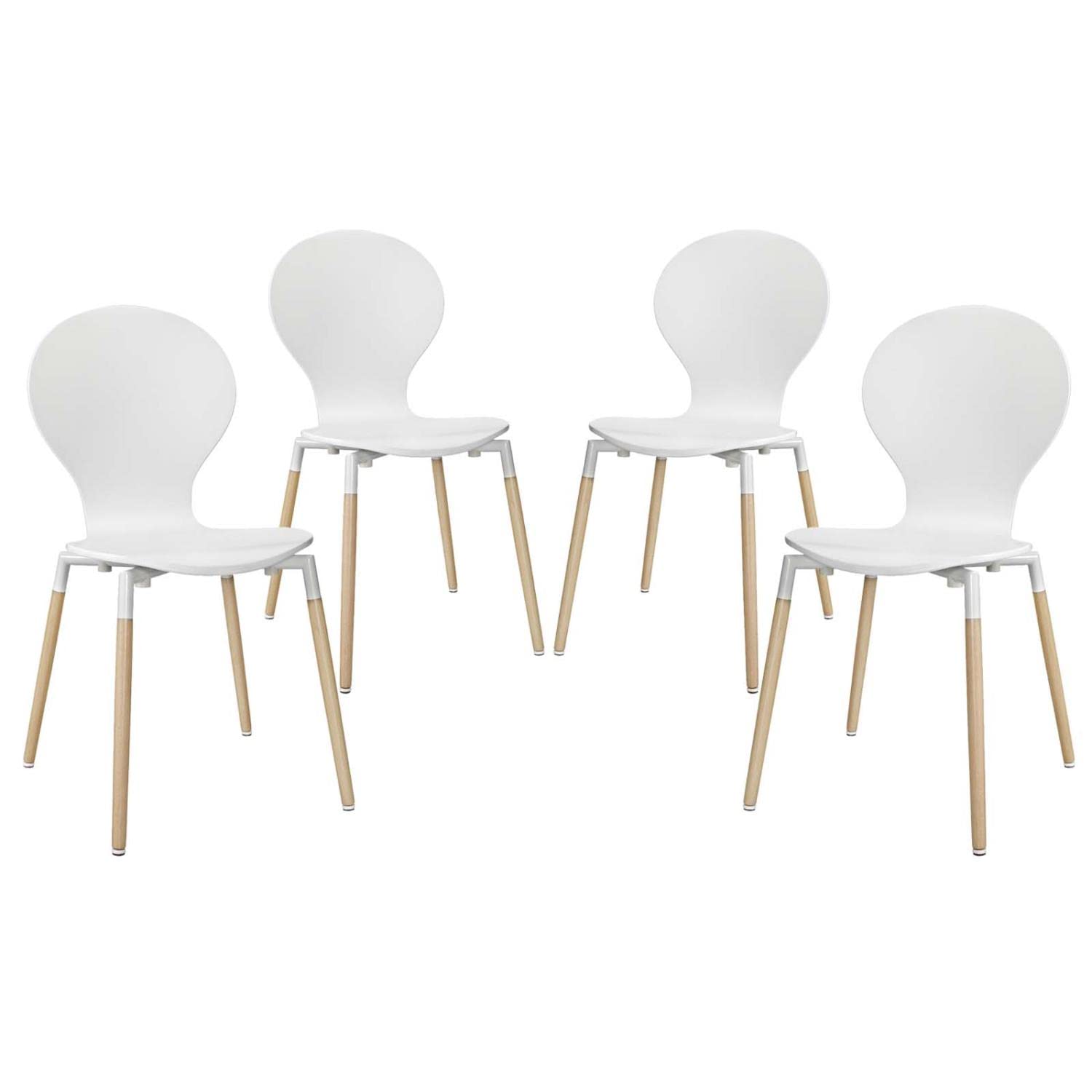 home office desk chairs | CasaFoyer Balance & Inspiration | Path Dining Chair Set of 4 - White. Effortlessly graceful contours, durable fiberboard frame, and sturdy beech wood legs. Stimulate discussions & inspire innovative concepts. | casafoyer.myshopify.com