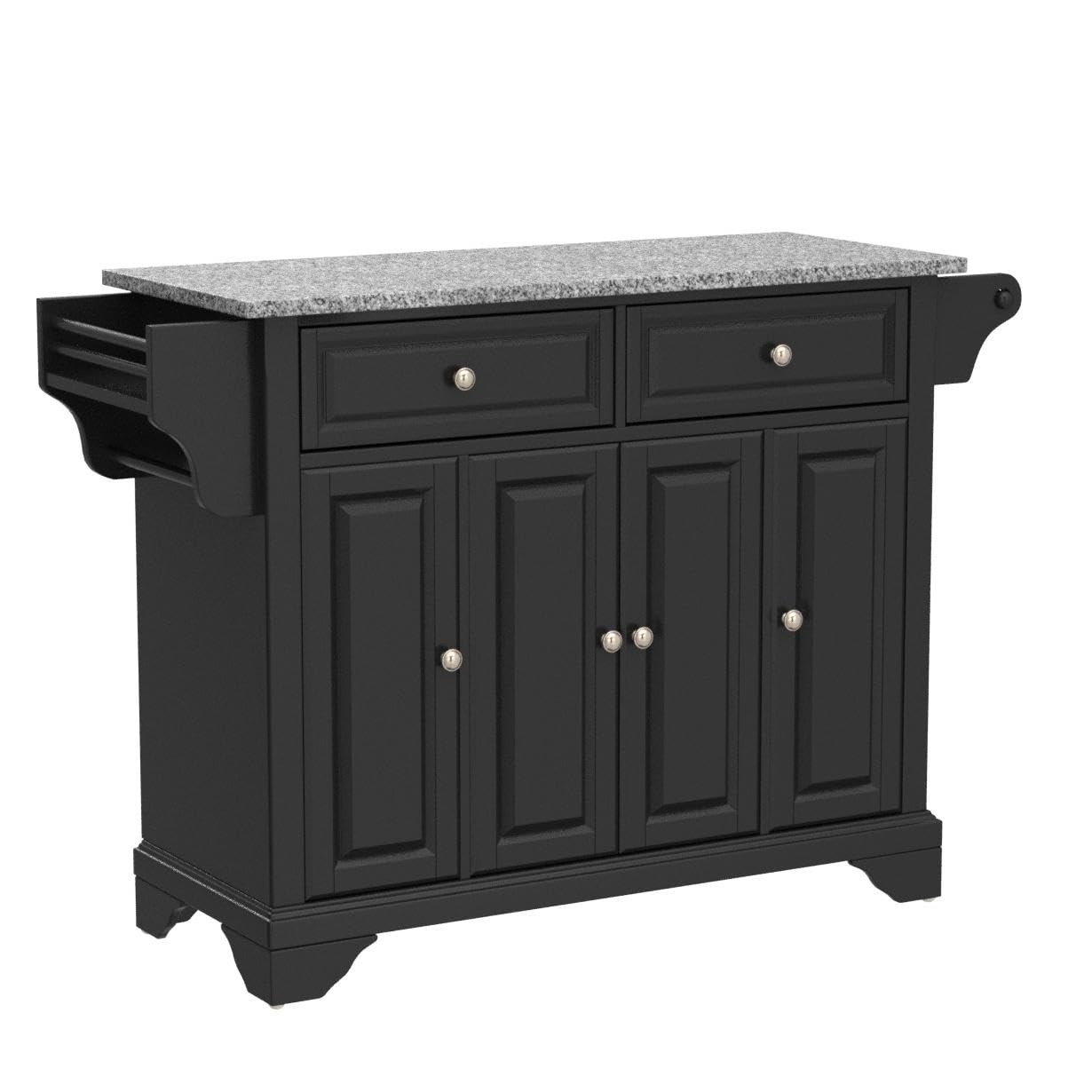 Kitchen Storage | Durable Hardwood Kitchen Island | Elegant Raised Panel Doors | Ample Storage Space | Black Finish | casafoyer.myshopify.com