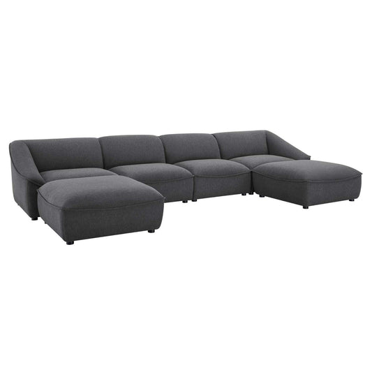 kitchen and dining room sets | CasaFoyer Comprise Upholstered 6-Piece Living Room Set | Stylish Sofa, Ottomans | French Piping, Plush Seating | Polyester Upholstery | Solid Wood, Sturdy Legs | casafoyer.myshopify.com