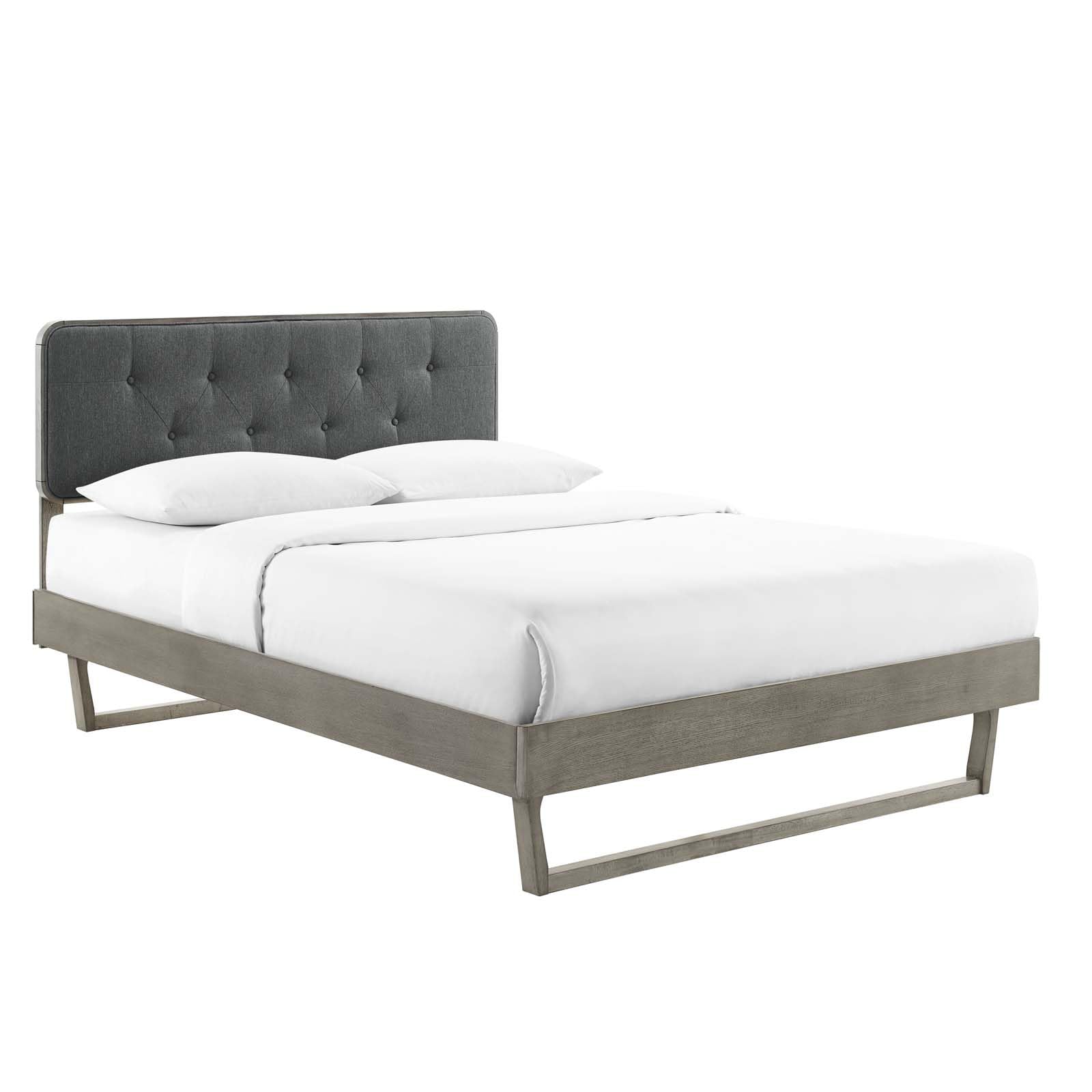Bed | CasaFoyer Bridgette Tufted Wood King Platform Bed | Modern Retro Style | Button Tufted Headboard | Sturdy Wood Frame | No Box Spring Needed | Easy Assembly | casafoyer.myshopify.com