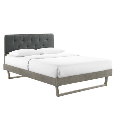 Bed | CasaFoyer Bridgette Tufted Wood King Platform Bed | Modern Retro Style | Button Tufted Headboard | Sturdy Wood Frame | No Box Spring Needed | Easy Assembly | casafoyer.myshopify.com