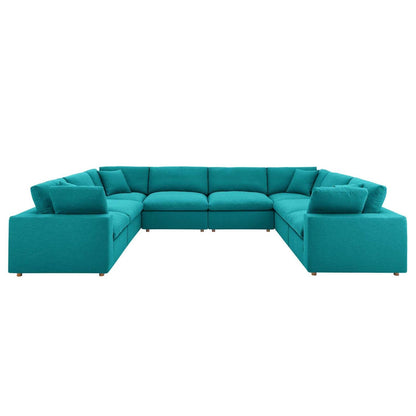 kitchen and dining room sets | CasaFoyer Commix Plush Comfort 8-Piece Sectional Sofa Set | Teal | Solid Wood Construction | Polyester & Linen Upholstery | Down Feather & Cotton Cushions | Elegant Design | casafoyer.myshopify.com