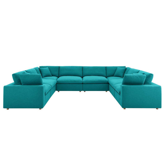 kitchen and dining room sets | CasaFoyer Commix Plush Comfort 8-Piece Sectional Sofa Set | Teal | Solid Wood Construction | Polyester & Linen Upholstery | Down Feather & Cotton Cushions | Elegant Design | casafoyer.myshopify.com