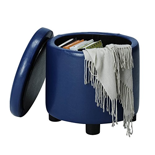 Ottoman | Designs4Comfort Round Accent Storage Ottoman | Reversible Lid | Multifunctional Tray | Concealed Storage | Stylish and Versatile | casafoyer.myshopify.com