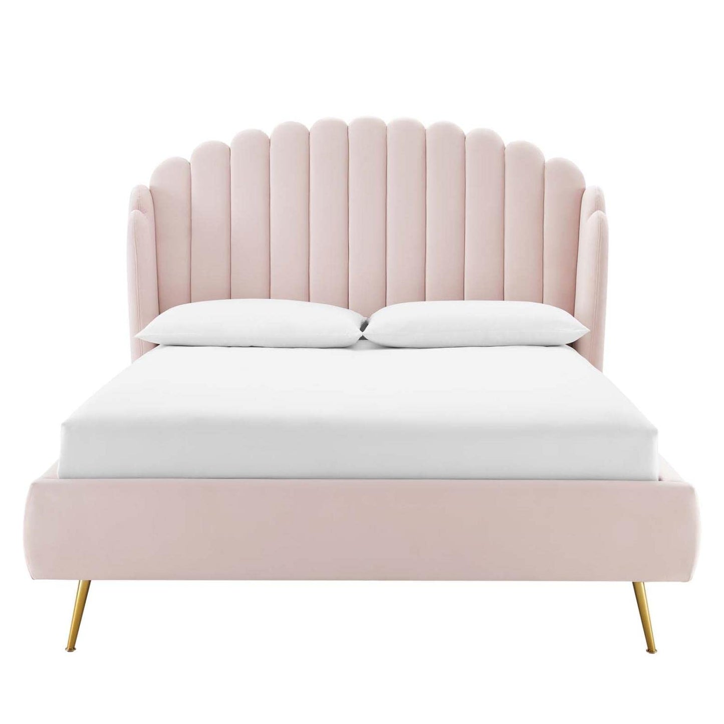 adjustable bed bases | CasaFoyer Lana Performance Velvet Queen Platform Bed | Wingback Tufted Design | Stain-Resistant Velvet Upholstery | Gold Metal Legs | Wood Slat Support System | Ideal for Memory Foam, Innerspring, Latex, and Hybrid Mattresses | casafoyer.myshopify.com