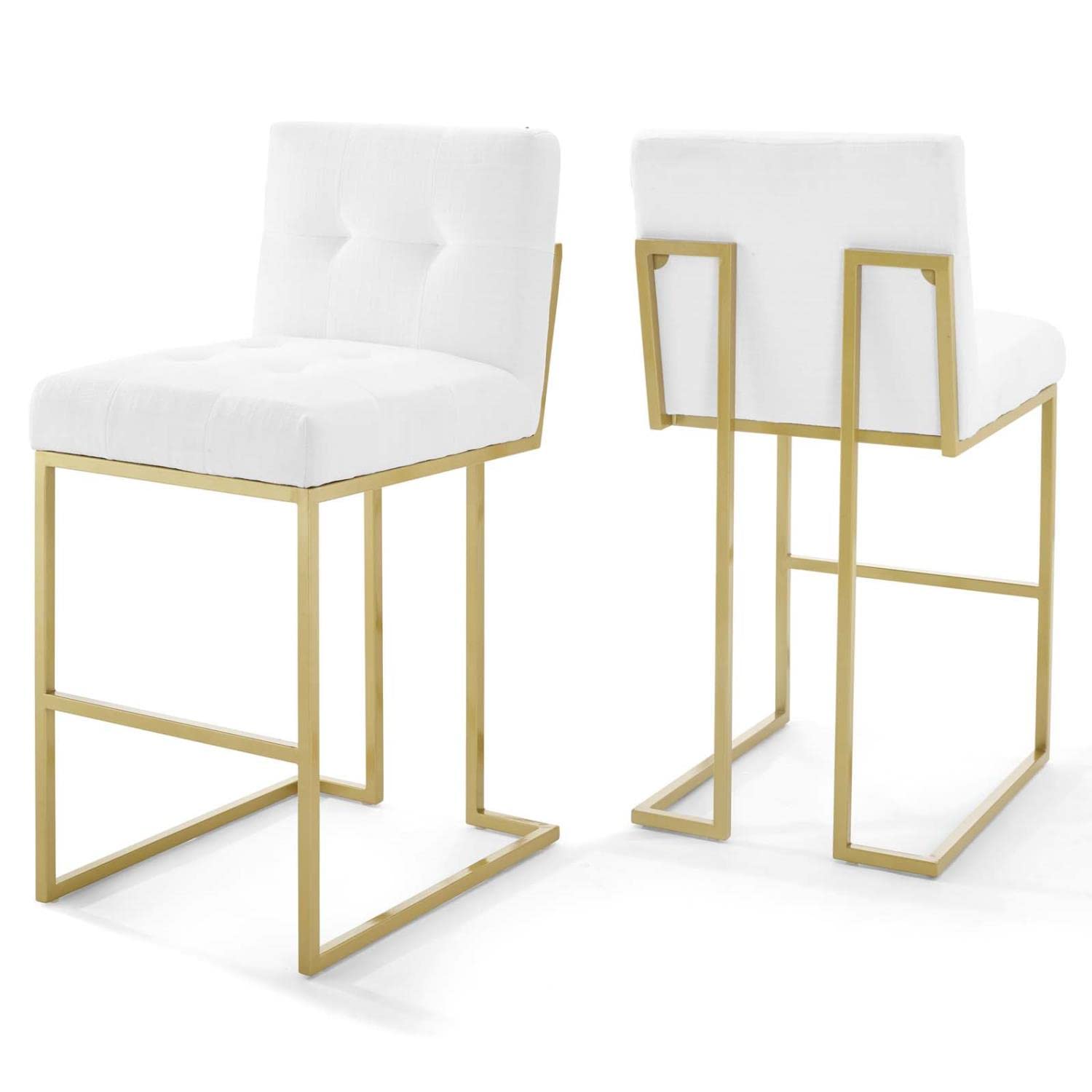 barstools | CasaFoyer Privy Bar Stool Set of 2 | Modern Elegance | Fabric Upholstery | Geometric Base | Footrest | No Assembly | 331 lbs Capacity | casafoyer.myshopify.com